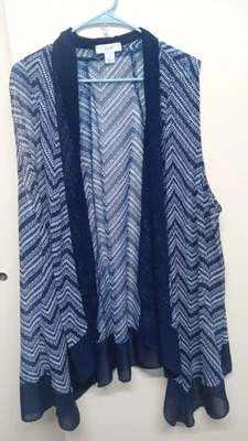 CJ Banks Wrap Women Size 3x Crochet Front/Neck Trim Shear Hem Ruffle Boho - Image 1 of 4