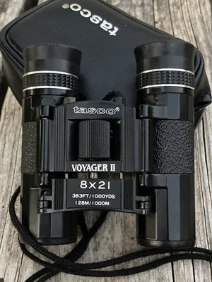 Tasco Voyager II Mini Binoculars 8X21 383 FT / 1000 YDS 128M / 1000M w/ Case - Image 1 of 4
