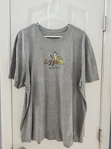 Life is Good T Shirt Size XL Gray Happy Hour Camping Dog Outdoors - Picture 1 of 4