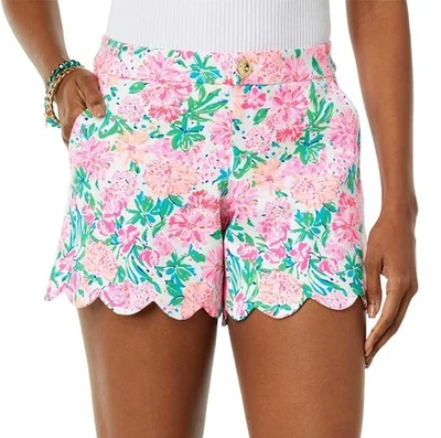 Pantalones Cortos Tejidos Lilly Pulitzer 10 Buttercup Resort Blanco Eso Es Lo Que Herdo CS1-20 Foto 1 de 4