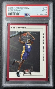 JERSEY # KOBE BRYANT PSA 9 2001-02 FLEER PREMIUM #SR77 STAR RUBIES RUBY 24/100 - Picture 1 of 2