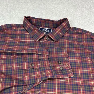 Camisa Charles Tyrwhitt Para Hombres 3XL Roja Gráfica Tartán Cuadros Calce Clásico Sarga Cepillada Foto 1 de 4