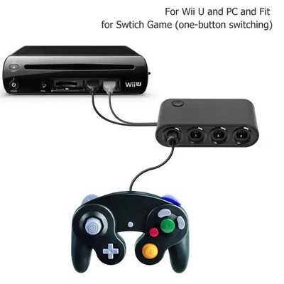 Adaptador Controlador GameCube 4 Puertos Para Nintendo Switch Wii U y PC USB NUEVO TURBO Foto 1 de 4