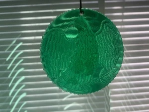 Vintage American Eagle Sonnenfänger Medaillon 3,5 grünes Glas - Bild 1 von 4