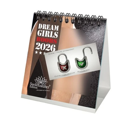 SEELENZAUBER GMBH Sexy Dreamgirls Boobs Tischkalender 10cm x 10cm Querformat für 2026 Girls Erotik