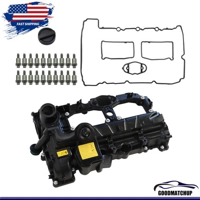 For 12-18 BMW N20 F10 320i 328i 528i X1 X3 X5 Z4 Valve Cover w/ Gasket & Oil Cap — 第 1/4 张图片