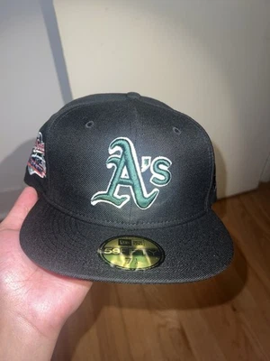 SPORTS WORLD OAKLAND ATHLETICS 1989 BATTLE OF THE BAY BLACK PINK FITTED 7 1/4 - Image 1 of 4