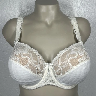 Prima Donna Madison Side Support UK 34G Wire Bra Unpadded Lace Flower White - Image 1 of 4