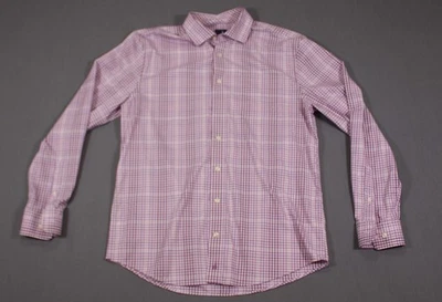 Johnnie O Prep Formance Shirt Long Sleeve Button Down Purple gGingham Sz M - Image 1 of 4