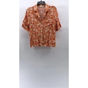 Top con botones manga corta estampado Dessau naranja-blanco NICE THINGS para mujer talla 40 (8) - Imagen 1 de 9