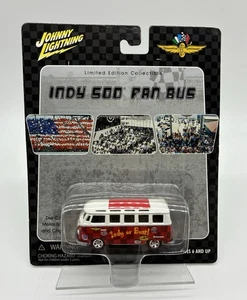 Johnny Lightning Indy 500 Fan Bus Volkswagen Transporter Bus Red & White New - Picture 1 of 9