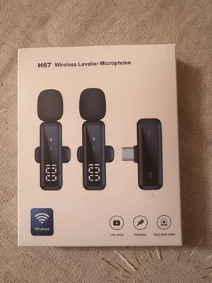 HMKCH Wireless Lavalier Microphone for Mobile Phone/iPhone/Computer, Wireless US - Bild 1 von 3