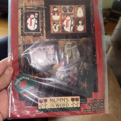Mumms the Word - Snowman Samplers Embroidery and Applique Pattern kit material  - Image 1 of 4