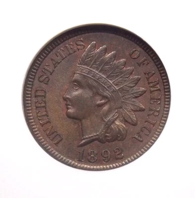 1892 Indian Head Cent Penny 1c NGC MS64 BN #003 Uncirculated BU Unc ECC&C, Inc. - Image 1 of 4