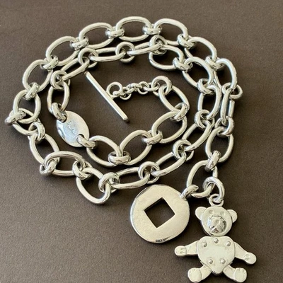 Pomellato Collana Girocollo Catena Orso Orsetto Argento Massiccio 925 Rara Origi - Immagine 1 di 4