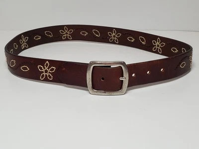 Cinturón de cuero genuino GAP bordado floral talla mediana Foto 1 de 4