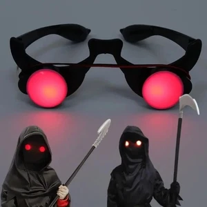 1x Red Eye Glasses LED Light-Up Glasses Halloween Party Props Horror Cosplay Toy - Picture 1 of 7
