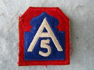WWII 5th Army Embroidered Shoulder Patch Regulation Issue Italy Theater WW2 - Picture 1 of 3