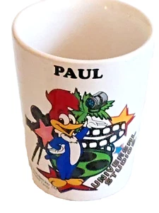 Universal Studios Woody Woodpecker personaje de dibujos animados (nombre PAUL) 1 OZ vaso de chupito - Imagen 1 de 1