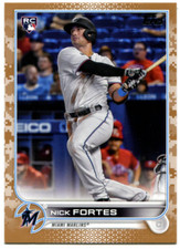 2022 Topps #333 Nick Fortes Camo Parallel Rookie SP 13/25 Florida Marlins