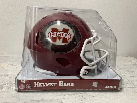 Mississippi State BULLDOGS NCAA Football Helmet Bank  FOCO NEW IN BOX Cover