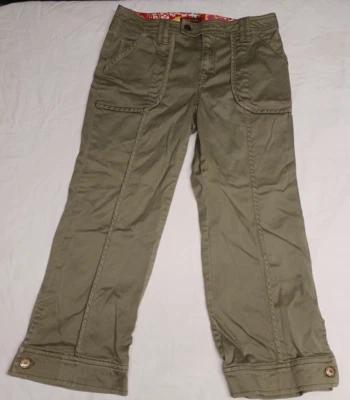 Pantalones capri Bandolino para mujer talla 4 cómodos elásticos recortados cremallera botón verde medio Foto 1 de 4