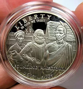 2007 P Jamestown 400th Anniversary PROOF Silver Dollar PROOF - Picture 1 of 5