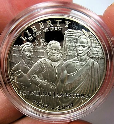 2007 P Jamestown 400th Anniversary PROOF Silver Dollar PROOF - Image 1 of 4