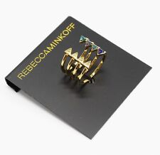 Rebecca Minkoff Gold Ombre Triangle Rhinestone Ring One Size #RM210