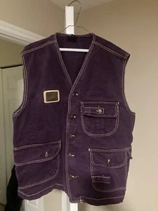 Vintage Karl Kani Jeans Denim Vest Hip Hop 90s Mens Size XL Purple Rare - Picture 1 of 4