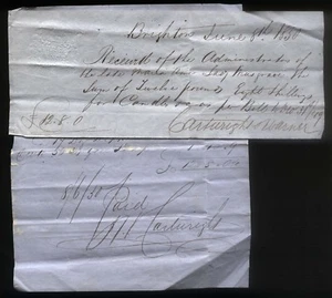 1849 - 50 BRIGHTON, CARTWRIGHT & WARNER, TEA DEALER, BILL WITH IMP. REVENUE - Picture 1 of 2