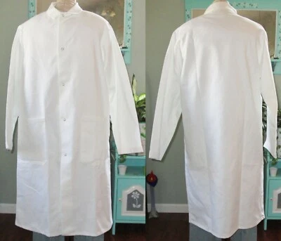 Best Medical L/S Lab Coat Snaps 2 Pockets 44" Length Side Vents Sz S & M White - Image 1 of 4