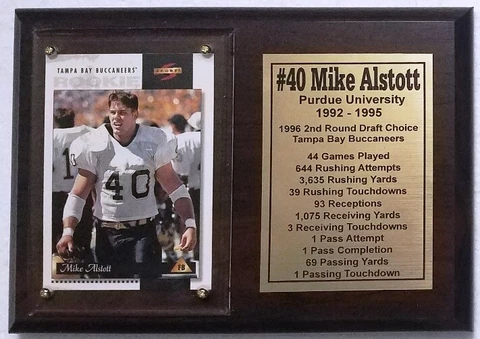 Purdue University Mike Alstott Football Card Plaque Cover