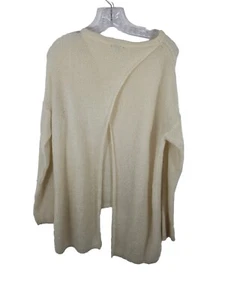 Oriana Size Medium Open Knit Ivory Split Back Mohair Wool Sweater Italy - Picture 1 of 4