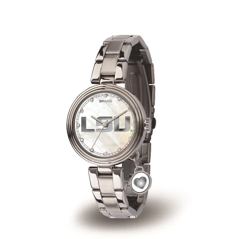 Louisiana State LSU Tigers Charm Watch with Stainless Steel Band Cover