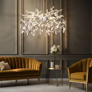Lampada a Sospensione Lampadario Luce Sala da Pranzo Cristalli 8 Fiamma - Foto 1 di 10