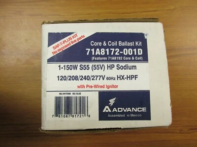 NIB... Advance Core & Coil Ballast Kit Cat# 71A8172-001D ..  YF-602 - Image 1 of 3
