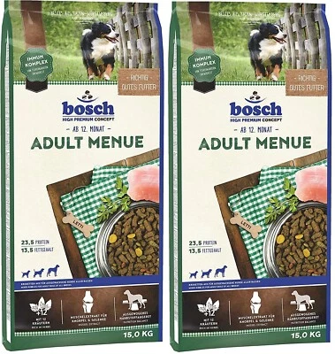 Bosch Adult Menue Hundefutter Trockenfutter mit Geflügel für Hunde 2x15kg - Bild 1 von 4