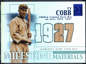 Topps Tribute Milestone Materials Season 2002 (azul) #tc Ty Cobb Bat #19/27 - Imagen 1 de 2
