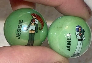 Vintage Pokémon Marbles | Team Rocket Jesse and James | Trainers | 2000s | Rare - Picture 1 of 2