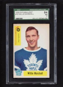 1958 Parkhurst #19 Willie Marshall, SGC 84 NM 7, Vintage Maple Leafs NHL 1958-59