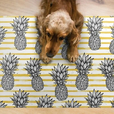 Hunde Katzen Napfunterlage Fressnapf Matte für Schüssel Haustiere Ananas - Bild 1 von 4