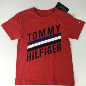 Tommy Hilfiger Kids Kids Logo Spell Out Big Tee Chinese RED Boys Size 6 NWT