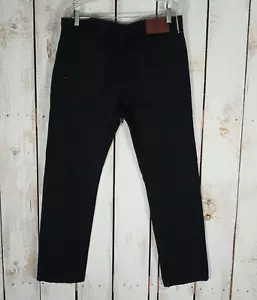 Tommy Hilfiger Mens Black Denim Jeans Slim Straight Fit Size 34x30 EUC - Picture 1 of 8