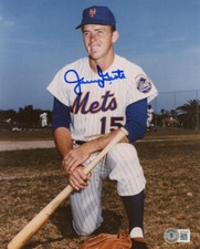 JERRY GROTE SIGNED AUTOGRAPHED 8x10 PHOTO NEW YORK METS LEGEND BECKETT BAS