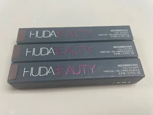 (3) Huda Beauty #4 LIGHT BROWN #bombbrows Bomb Brows Full n Fluffy Fiber Gel NIB - Picture 1 of 2