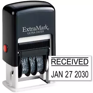 Ultra Dater Self-Inking Rubber Date Office Stamp with Received Phrase & Date ... - Picture 1 of 3