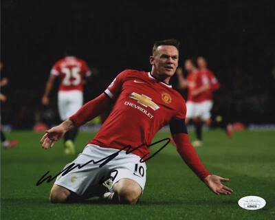 Foto autografiada firmada por Wayne Rooney del Manchester United 8x10 EPL certificado de autenticidad JSA #2 Foto 1 de 2