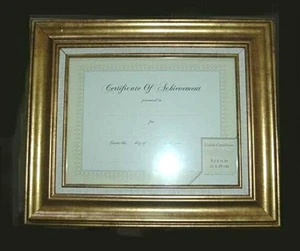 Pinnacle Frames w/Golden Trim Fits 11 x 8.5" Photo/Certificate of Achievements - Picture 1 of 2