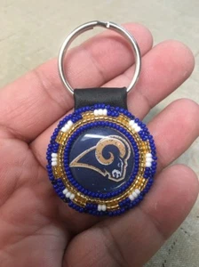 Native American Beaded Los Angeles LA Rams Navajo Key Chain Key Ring Nice Gift 1 - Picture 1 of 3